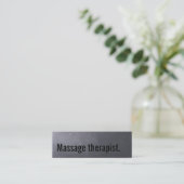 Massagetherapie Elegant Minimalist Black Mini Visitekaartje (Staand voorkant)
