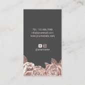 Massagetherapie Elegant Roos Gouden Handen & Bloem Visitekaartje (Achterkant)