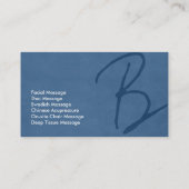 Massagetherapie Elegant Script Navy Blue Visitekaartje (Achterkant)