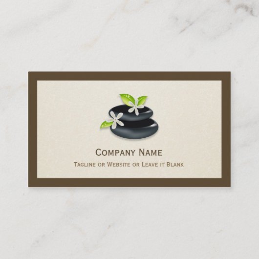 Massagetherapie - Elegant Spa Zen Stones Logo Visitekaartje (Achterkant)