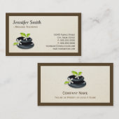 Massagetherapie - Elegant Spa Zen Stones Logo Visitekaartje (Voorkant / Achterkant)