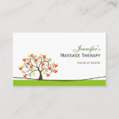 Massagetherapie - Elegant Swirl Wish Tree Symbol Visitekaartje (Achterkant)