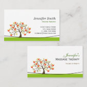 Massagetherapie - Elegant Swirl Wish Tree Symbol Visitekaartje (Voorkant / Achterkant)
