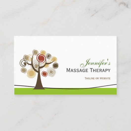 Massagetherapie - Elegant Tree of Life Visitekaartje (Achterkant)