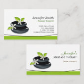 Massagetherapie - Elegant Zen Stones Logo Visitekaartje (Voorkant / Achterkant)