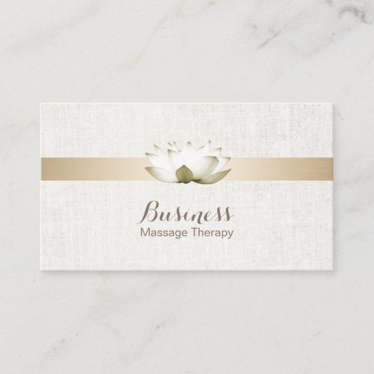 Massagetherapie Elegante Lotus Bloemen Salon Spa Visitekaartje (Voorkant)