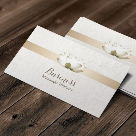 Massagetherapie Elegante Lotus Bloemen Salon Spa Visitekaartje