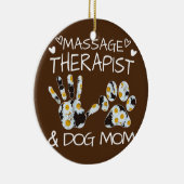 Massagetherapie en hondenbloemen van honden keramisch ornament (Rechts)