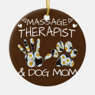 Massagetherapie en hondenbloemen van honden keramisch ornament