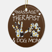 Massagetherapie en hondenbloemen van honden keramisch ornament (Links)