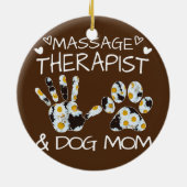 Massagetherapie en hondenbloemen van honden keramisch ornament (Achterkant)