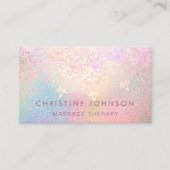 Massagetherapie faux kleurrijke glitter decor visitekaartje (Voorkant)
