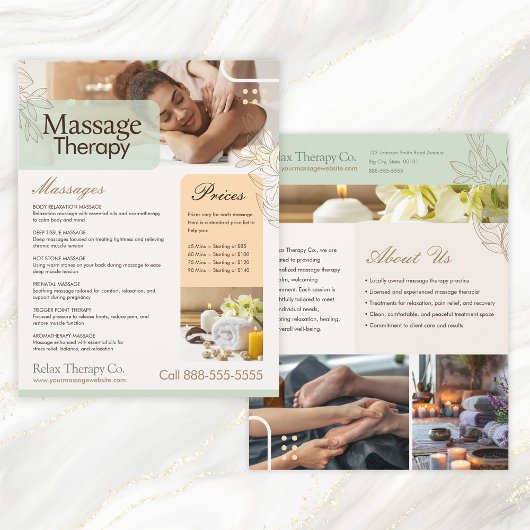 Massagetherapie Flyer Sjabloon