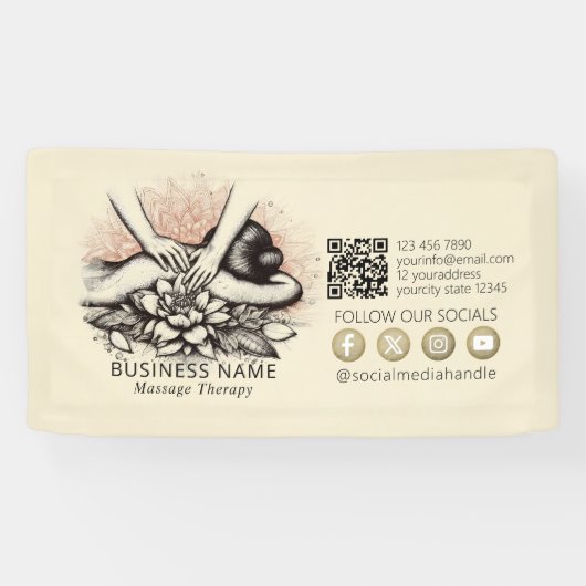 Massagetherapie Genezende Handen Energie Spa Welzi Spandoek (Horizontaal)