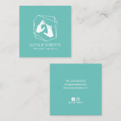 Massagetherapie Geometrische genezing Handbekken B Vierkante Visitekaartje (Voorkant / Achterkant)