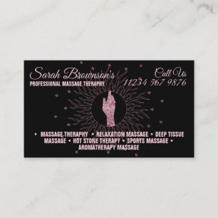 Massagetherapie Glitter Schrift Genezende Handen Visitekaartje