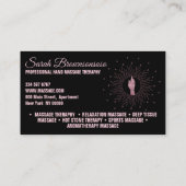 Massagetherapie Glitter Script Helende Handen Visitekaartje (Achterkant)