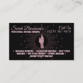 Massagetherapie Glitter Script Helende Handen Visitekaartje (Voorkant)