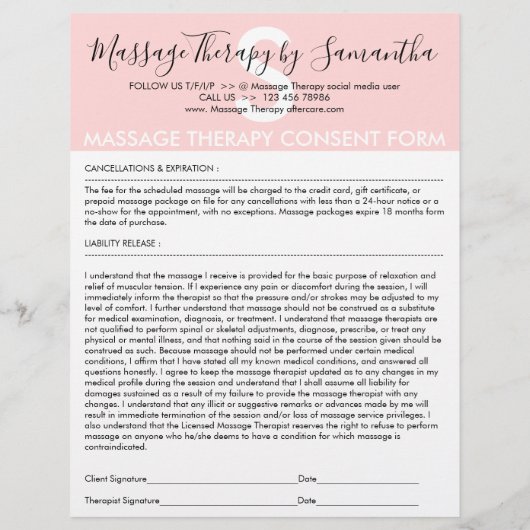 Massagetherapie Goedgekeurd begrotingsformulier Flyer (Achterkant)