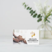 Massagetherapie | Gold Beauty-Logo Visitekaartje (Staand voorkant)