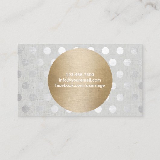 Massagetherapie Gold Circle Silver Stippen Moderne Visitekaartje (Achterkant)