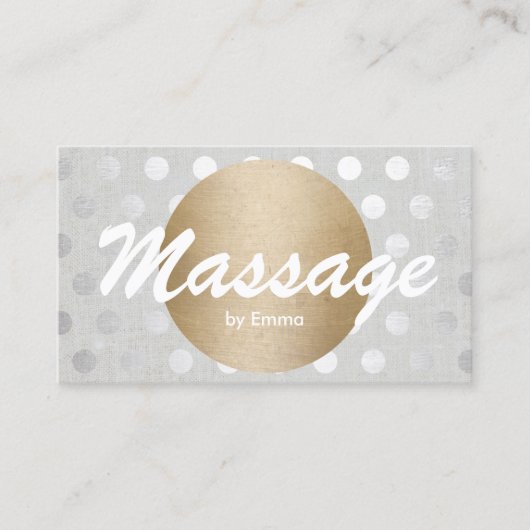 Massagetherapie Gold Circle Silver Stippen Moderne Visitekaartje (Voorkant)