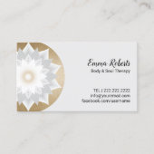 Massagetherapie Gold Lotus Flower Logo Elegant Visitekaartje (Voorkant)