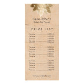  massagetherapie Gold Lotus Price List Reclamekaart (Voorkant)