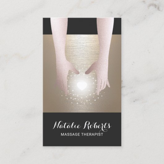 Massagetherapie Gold Reiki Energy Healing SPA Visitekaartje (Voorkant)