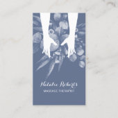 Massagetherapie Handen Blauwe Botanische Spa Visitekaartje (Voorkant)
