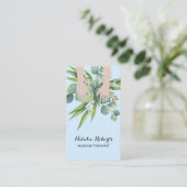 Massagetherapie Handen botanische blauwe spa Visitekaartje (Staand voorkant)