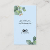 Massagetherapie Handen botanische blauwe spa Visitekaartje (Achterkant)