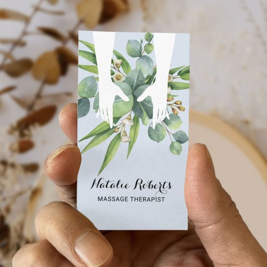 Massagetherapie Handen botanische sanitaire spa Visitekaartje