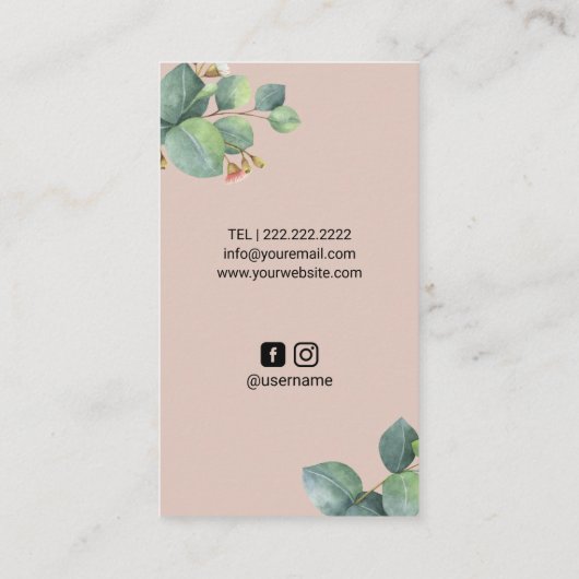 Massagetherapie Handen botanische spa Visitekaartje (Achterkant)