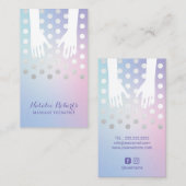 Massagetherapie Handen Deels Paars blauw Visitekaartje (Voorkant / Achterkant)