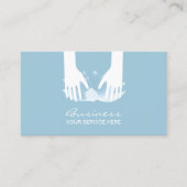 Massagetherapie Handen en blauw Lotus Flower Visitekaartje (Voorkant)