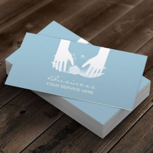 Massagetherapie Handen en blauw Lotus Flower Visitekaartje