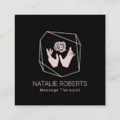 Massagetherapie - Handen en lagere geometrische ge Vierkante Visitekaartje (Voorkant)