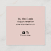 Massagetherapie Handen en Lotus Flower Spa Vierkante Visitekaartje (Achterkant)