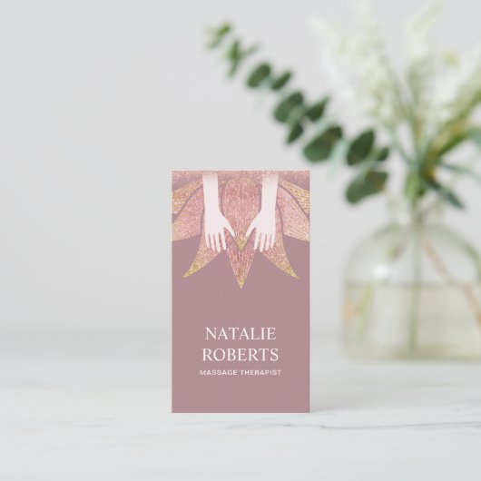 Massagetherapie Handen en Lotus Flower Spa Visitekaartje (Staand voorkant)
