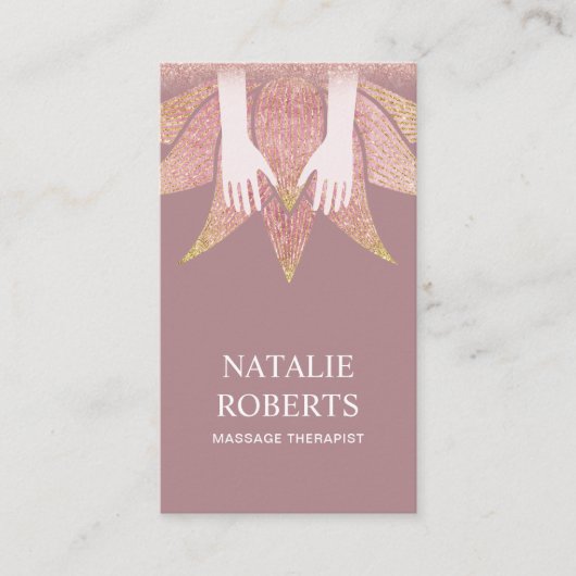 Massagetherapie Handen en Lotus Flower Spa Visitekaartje (Voorkant)