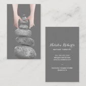 Massagetherapie handen gebalanceerde Rocks Wellnes Visitekaartje (Voorkant / Achterkant)