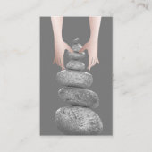 Massagetherapie handen gebalanceerde Rocks Wellnes Visitekaartje (Voorkant)