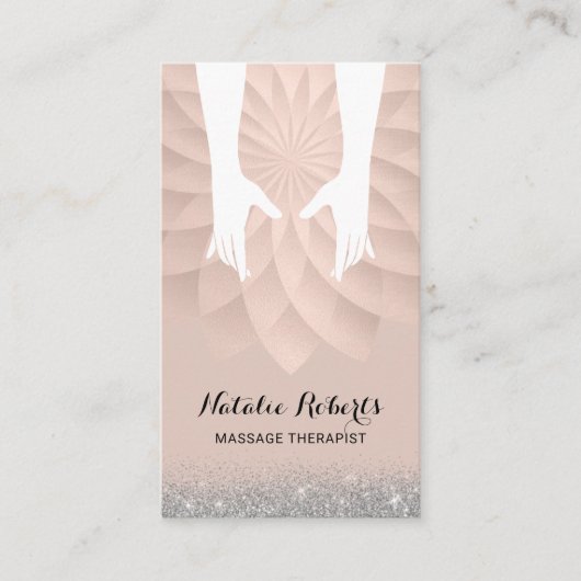 Massagetherapie Handen Geometrische wervelkolom Visitekaartje (Voorkant)