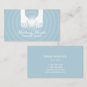 Massagetherapie Handen Licht Blauwe Spa Visitekaartje (Voorkant / Achterkant)