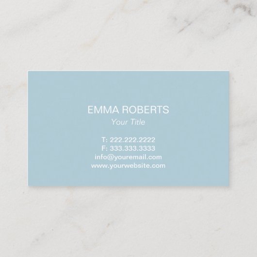 Massagetherapie Handen Licht Blauwe Spa Visitekaartje (Achterkant)