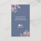 Massagetherapie Hands Blue Pink Greenery Visitekaartje (Achterkant)