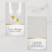 Massagetherapie Hands Silver Linen Spa Visitekaartje (Voorkant / Achterkant)