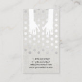 Massagetherapie Hands Silver Stippen Linen Visitekaartje (Achterkant)