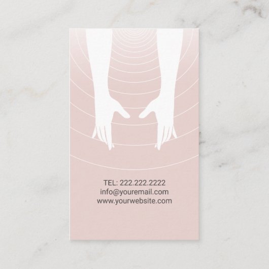 Massagetherapie Hands Spa Blush Pink Visitekaartje (Achterkant)